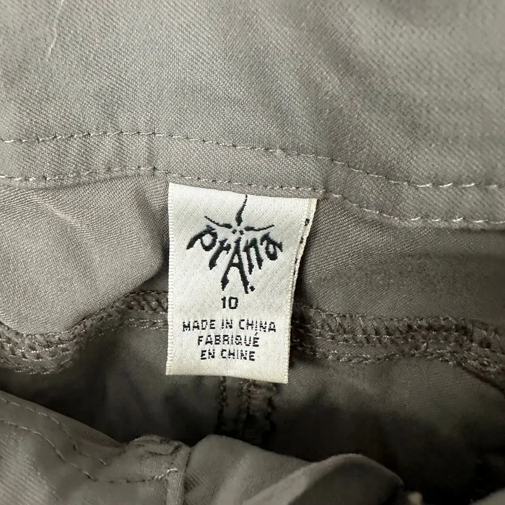 Prana Womens Size 10 Convertible Pants Flaw Hiking Outdoor Athletic Zip Off Gray